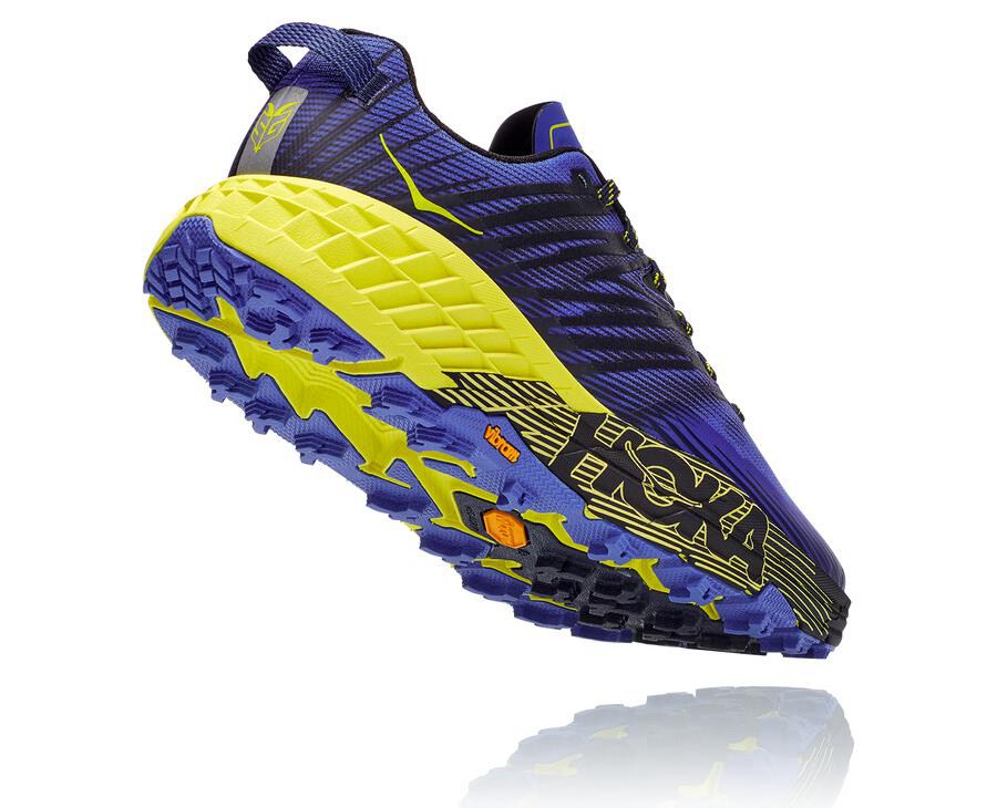 Hoka One One Mens Trail Shoes - Speedgoat 4 - Blue/Green - VHRA28076